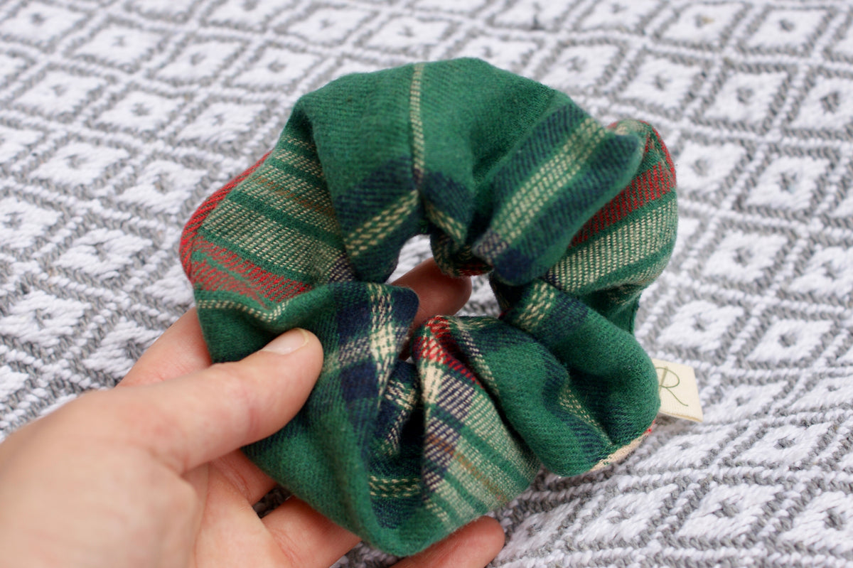 Evergreen Tartan Scrunchie