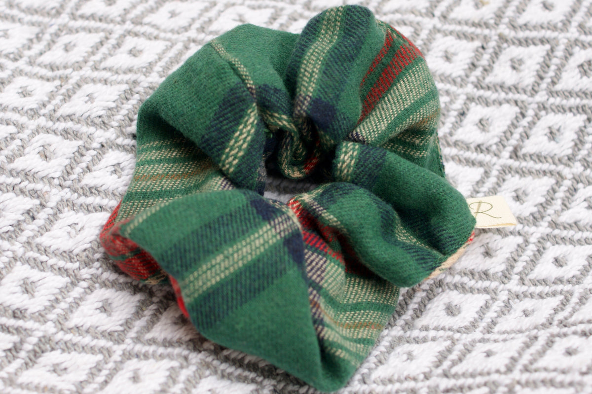 Evergreen Tartan Scrunchie